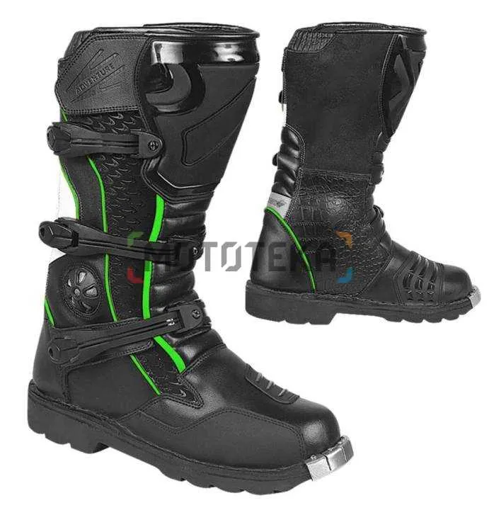 Мотоботы HIZER (Хайзер) AT - 6090 black / neon green (р. 39)