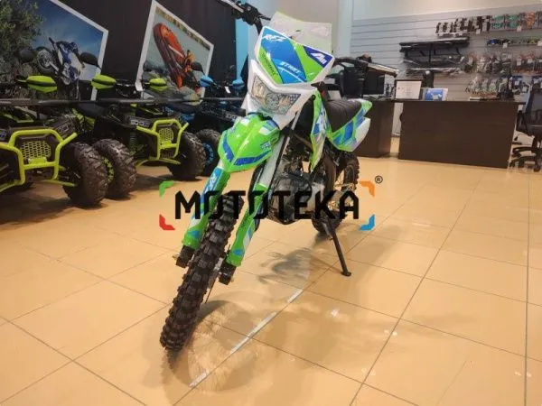 Питбайк Apollo (Аполло) RFZ Start 125 LE с фарой и электростартером 17/14 зелёный | Мототека