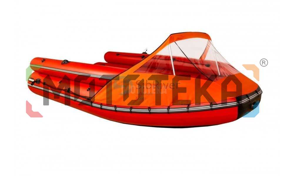 Тент носовой с окном для лодок Abakan (Абакан) 380 - 420 JET красный